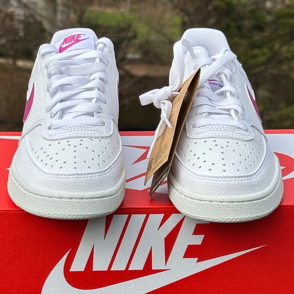 Nike Court Vision Low NN Womens 7 Youth 5.5Y White Sustainable Casual Sneaker - Picture 3 of 11